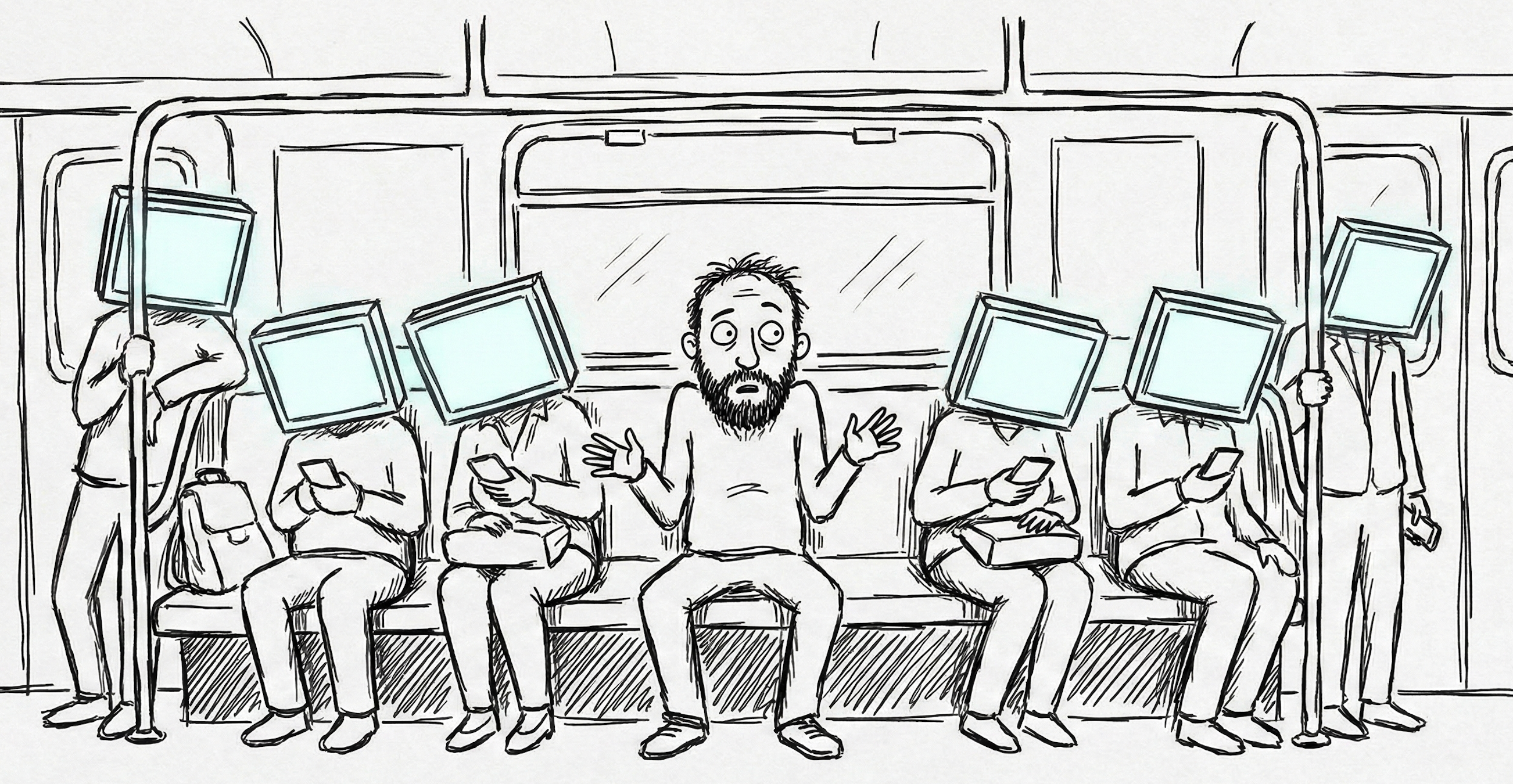 a man without a device